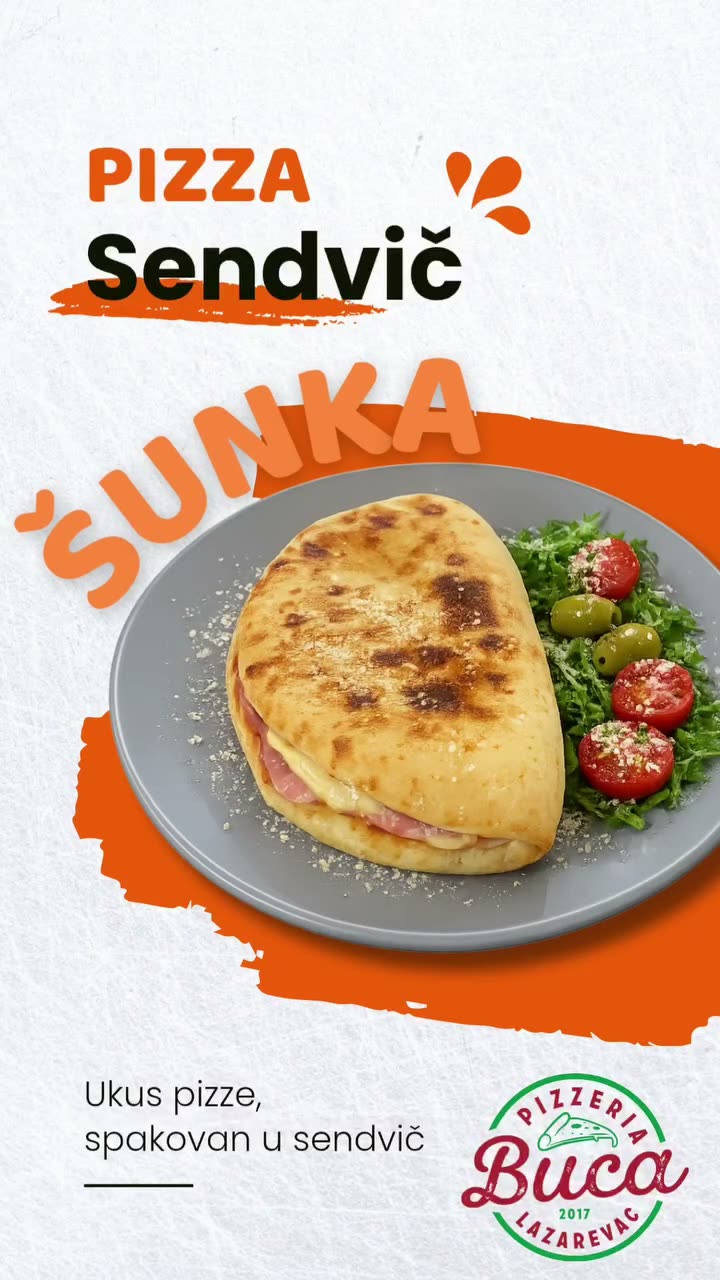 Pizza sendvič šunka